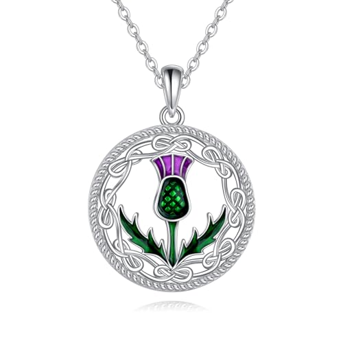 Collier chardon d'Écosse en nacre ormeau pour tenue quotidienne et fête celte