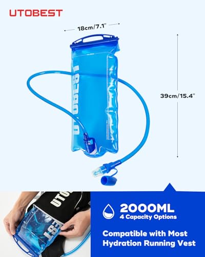 Image of UTOBEST Hydration Bladder Water Bladder for Hiking Backpack UTR201 | PEVA,BPA Free,Leakproof,High Flow Bite Valve, Easy Use and Cleaning, for Hiking,Running,Cycling,Camping