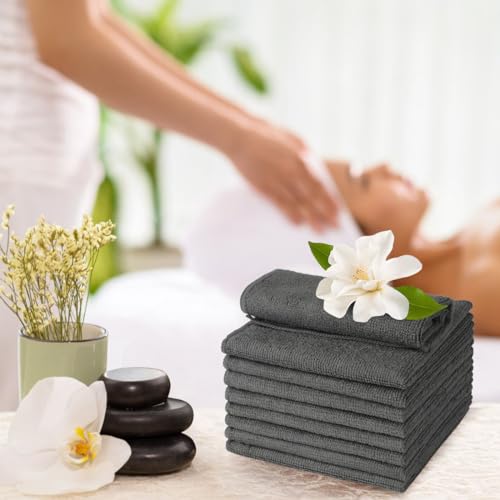Image of UNIMADE Washcloths - 20 Pack - Face Towels (12 inch x 12 inch), Highly Soft Wash Cloths and Hand Towels, Fast Drying Multi-Purpose Microfiber Cleansing Cloths for Bathroom, Hotel, Spa, and Salon - Grey
