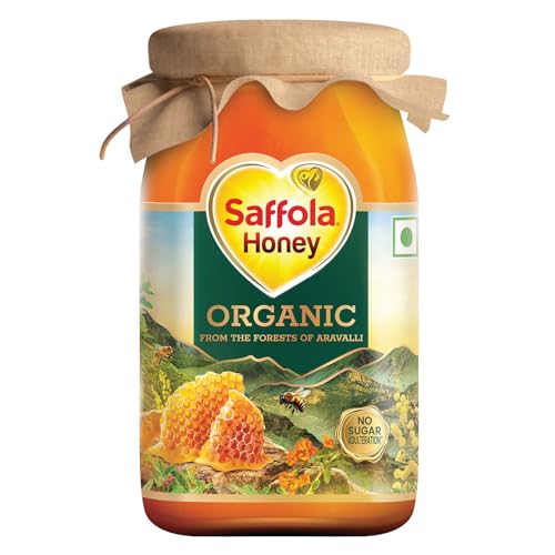 Image of Saffola Wild Forest Organic Honey, 500g, 100% Pure Wild Forest Organic Honey