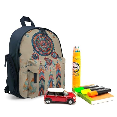 Colorful Retro Tribe Dream Catcher Backpack for Men Women, Durable Small Bookbag Lightweight Daypack for Travel, Hiking, Blue-style3
