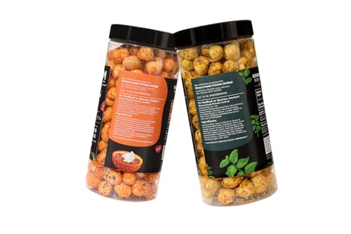 Image of H O M House Of Makhana Gourmet Flavoured Makhana Jar - Pack of 2 (65g x 2) (Pudina And Peri Peri)