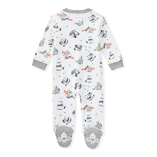 Image of Burt's Bees Baby unisex-baby Sleep & Play, Organic One-piece Romper-jumpsuit Pj, Zip Front Footed Pajama