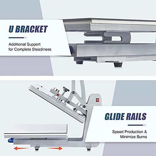 Letra 16X20 Inch Auto Open Heat Press Machine With Slide Out Base, Clamshell Heat Press, Digital Clam Heat Press For T Shirts Bags Mouse Pads #TOP5