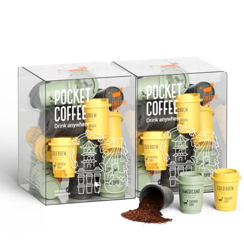 CHEERFUL GOAT Instant Cold Brew Coffee – Speciality Pocket Coffee 100% Arabica, Freeze Dried for Ultimate Freshness, No Sugar, No Additives, Low Acid, Healthy for Iced &amp; Hot, 30 Servings (MIX)