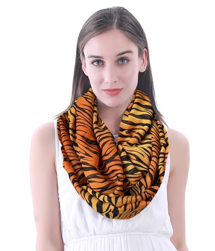 Lina & Lily Tiger Animal Print Women's Infinity Scarf Lightweight