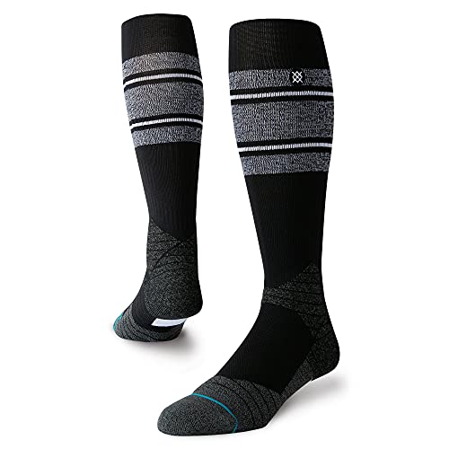 Stance Diamond Pro Stripe Over The Calf Socks (Small, Black White)