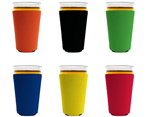 Blank Foam Pint Glass Coolies (Variety Color 6 Pack)