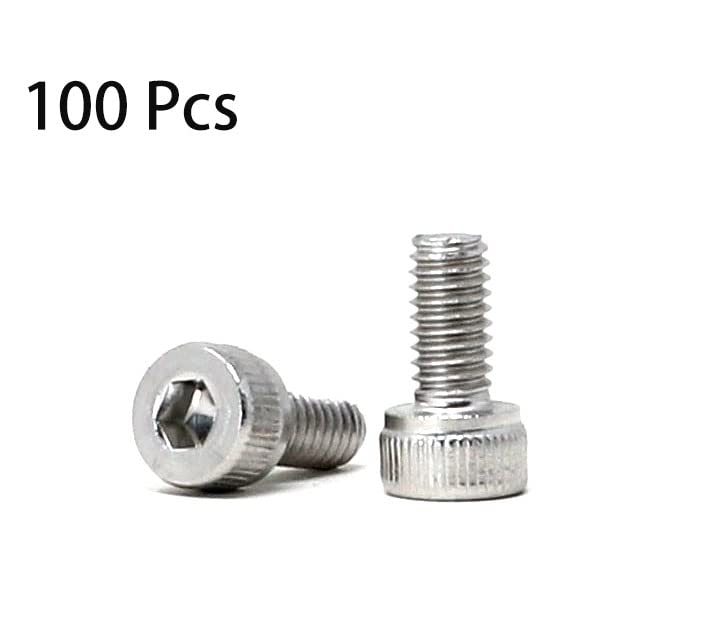 Image of iexcell 100 Pcs M4 x 8mm Thread Pitch 0.7 mm Stainless Steel 304 Hex Socket Head Cap Screws Bolts Kit