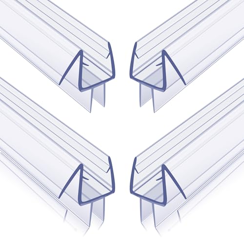 4-Pack Frameless Shower Door Bottom Seal for 1/4 Inch Thick Glass Doors – Stop Shower Leaks and Create a Water Barrier (1/4” x 39”)
