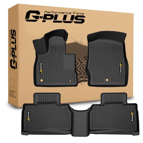 G-PLUS Floor Mats Fit for 2020-2025 Ford Explorer 2020 2021 2022 2023 2024 2025 TPE Custom Fit All Weather Protection 1st & 2nd Row Floor Liner Accessories Black Car Mats