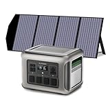 ALLPOWERS R2500 Solar Generator 2016Wh with 140W Portable Solar Panel, 4 X 2500W (4000W Surge) AC Outlets, Portable Power Station, Outdoor Generator for Home Backup Outdoors Camping RV Emergency
