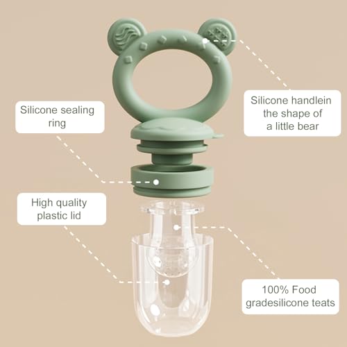 Image of Baby Breastmilk Popsicle Molds & Baby Fruit Feeder, Infant Food Freezer Tray Storage Containers, Silicone Teething Pacifier Feeder and Teether for Babies,Boys and Girls-Green