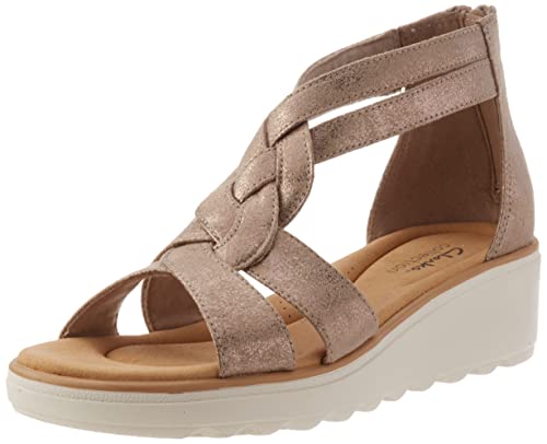 Clarks Jillian Bright, Sandalia, para Mujer, Gris (Taupe Metallic), 38 EU