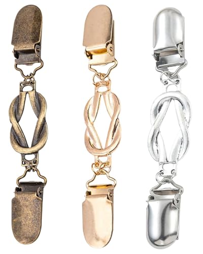 JUKOTA 3 clips de suéter vintage para mujer, clip de cintura para mujer, clip de cárdigan para vestidos, pinzas de cintura retro, pinzas decorativas para ropa, chaquetas de,pantalones, bufandas