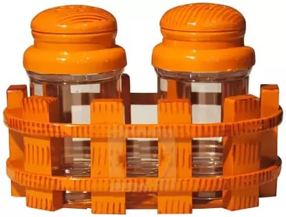 Janta Plastics Kitchenware Salt and Pepper Jar Set with Stand for Kitchen Dining Table, Salt & Pepper Oregano, Chilli Flakes, Container/shakers for Kitchen, Spice Jars (Set of 2) (Style 2) (B0CTN37YH4) Amazon Price History, Amazon Price Tracker