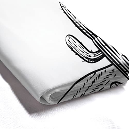 Desert Landscape Cactus Western Shower Curtain Washable Waterproof Fabric Sketch Mountain Bath Curtains Set For Bathroom With 12 Hooks Decor Art - 72 X 72 Inch #TOP4