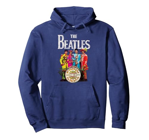 Image of The Beatles - Lonely Hearts Sergeant Hoodie Pullover Hoodie, Adult Unisex, Navy Blue, Medium