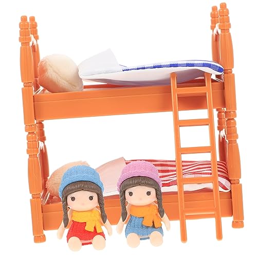 ibasenice 1 Juego litera de Juguete camastro Muebles de Mini casa Muebles en Miniatura Muebles de librería en Miniatura Mini Cama litera de la casa Modelo de Mini Armario Mini Adorno Tela