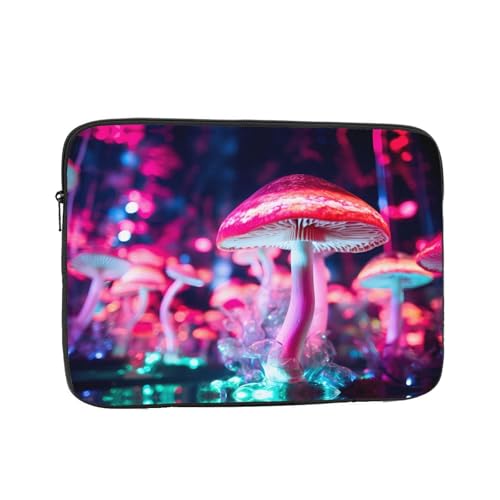 Fluorescent Mushroom Laptop Sleeve Case 15 Inch Suitable For Notebook Computer Tablet Traveling Carrying Simple Case