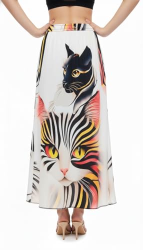 Image of VAGISHA Women's 4-Metre Flared Long Skirt | Skirts for Women Long Length | Long Skirts for Girls | Ethnic & Boho Printed Wear with Elastic Waist | Perfect for Party, Festive & Casual Look