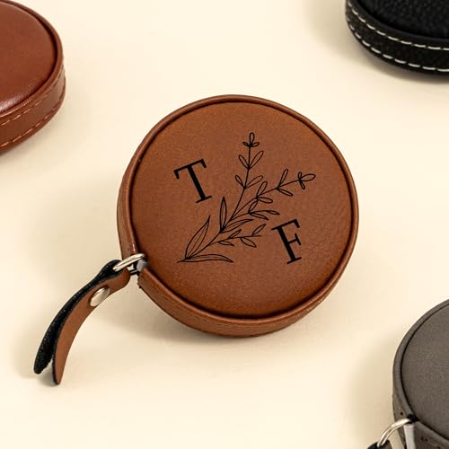 Cinta Métrica Personalizada de Cuero, Regla Mini Retráctil para Medidas Corporales con Nombre Personalizado, Regla de Doble Cara, Regalo de Cumpleaños para Madres