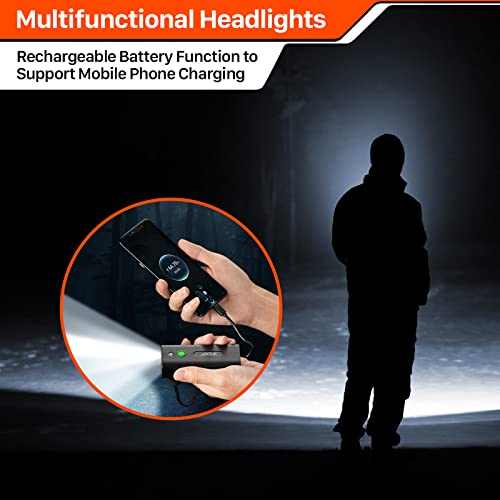 Ipsxp 2023 New 8500 Lumens Bike Lights,Headlight Runtime 14+ Hours & 5200Mah With Power Bank Function,Ipx6 Waterproof,Super Bright Bike Lights For Night Riding,Usb Rechargeable & 5 Light Modes #TOP5