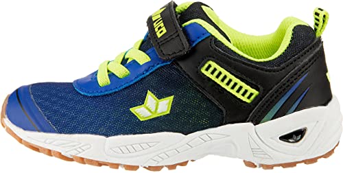 Lico Unisex Kinder BARNEY VS Hallenschuhe, Blau/ Schwarz/ Lemon, 39 EU