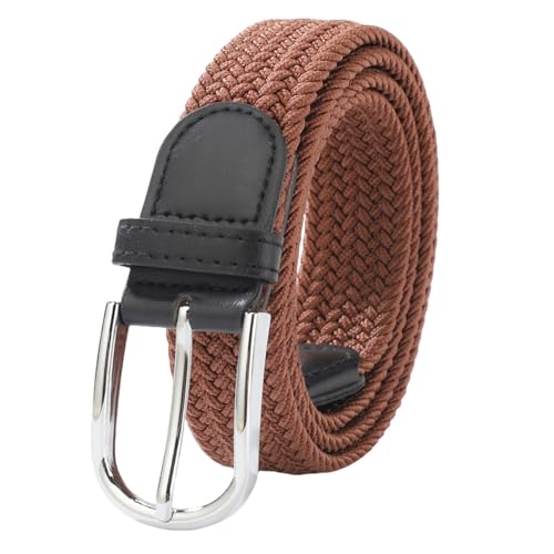 Ceinture élastique tressée orange pour le style décontracté des étudiants