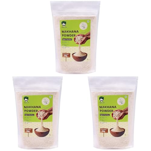 Image of Farmers Studio Premium Makhana Powder 150 g | 100% Natural Fox Nut Flour | Low Fat & High Fiber | Healthy | Gluten‑Free Superfood (Pack of 3)