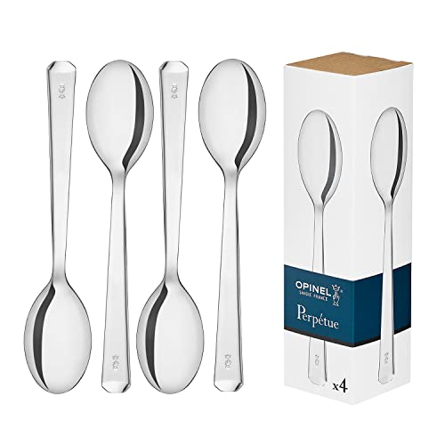 Opinel Perpétue Flatware Collection, Timeless and Elegant Stainless Steel Construction, Dishwasher Safe, Designed in France, Made in Portugal (4 Piece Table Spoon Set)