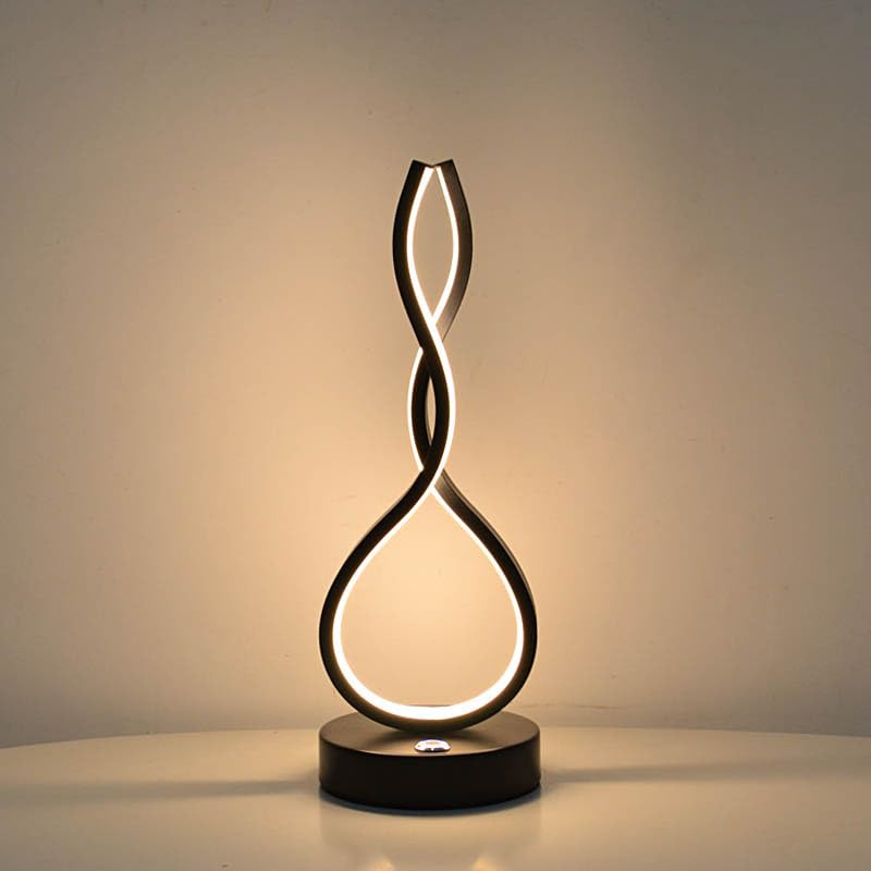 Lampka nocna Nowoczesna lampka nocna, ciepła biała lampa stołowa, czarna lampa stołowa do sypialni, salonu, domu, lampa biurkowa, unikalna lampa nocna Lampki nocne(D)