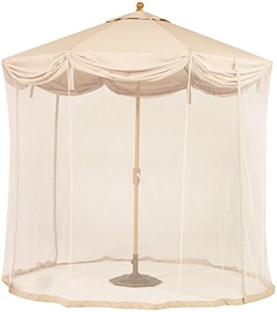 9 Ft Scallop Market Umbrella with Netting and LED Light