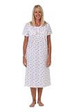 Marlon Women's Maria Cotton Jersey Nightie, Pink, 24-26