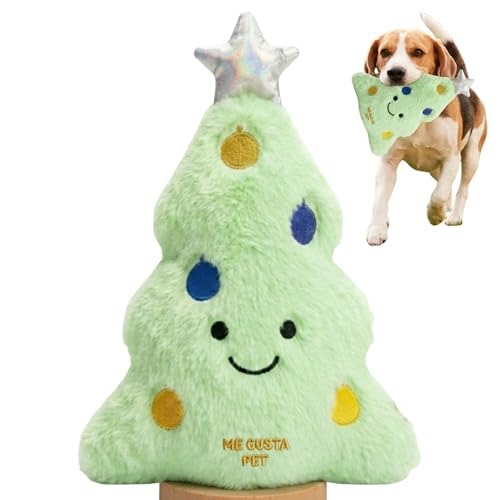 ME GUSTA PET Squeaky Plush Dog Toy with Squeaker Christmas Tree | Soft Plush Dog Toy for Puppies Small and Medium Dogs | Machine Washable