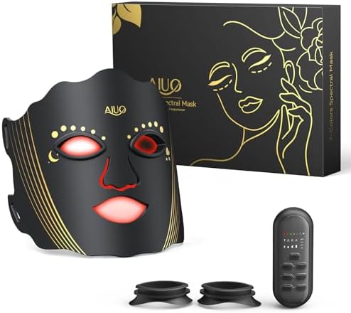 Red Light Therapy for Face, Led Face Mask Light Therapy with Rechargeable Remote, LED Face Mask Light Therapy at Home, Comfortable Red Light Therapy Mask