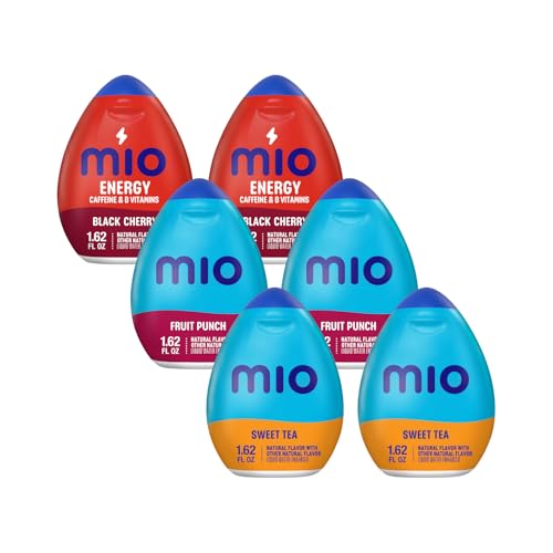 Image of Mio Water Enhancement Variety Pack Includes 2 Black Cherry, 2 Fruit Punch and 2 Sweet Tea 1.62 Fl Oz each (Pack of 6)