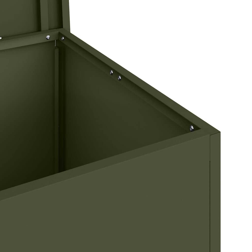 vidaXL Cassa per Cuscini da Giardino Acciaio 80 x 50,5 x 50 cm 175 L, Soluzione di stoccaggio per Giardino e terrazzo, Box Resistente, Organizer in Metallo, armadietto Rettangolare