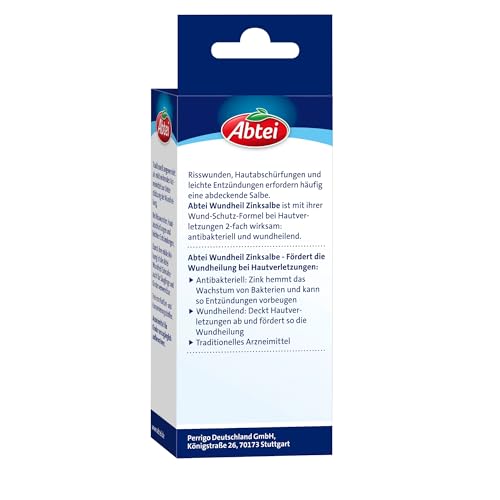 Abtei Wundheil Zinksalbe - Salbe mit Zink zur Wundheilung - antibakteriell und entzündungshemmend - auch für Babys und Kleinkinder geeignet - 75 ml