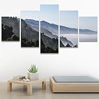 SIGNWIN 5 Panel Canvas Wall Art Mountainscape for Home Decorations Ready to Hang - 60