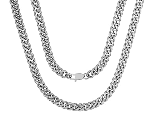 HAQUIL Stainless Steel Miami Cuban Curb Link Chain Necklace, Jewelry Gift for Men and Women 20inch...