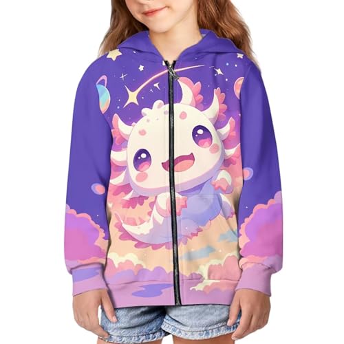 Image of Biyejit Kids Novelty 3D Graphic Printed Hooded Sweatshirt Boys Girls Zip Up Hoodies Age 6-16 Years