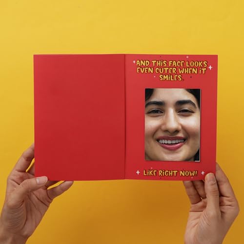 Image of Oye Happy - Cute Person Mirror Card - Romanitc Greeting Card for Girlfriend, Wife, Husband, Boyfriend, Couples, Fiance - Best Anniversary Gift for Spouse - Funny Card for Birthday, Anniversary & Valentine's Day