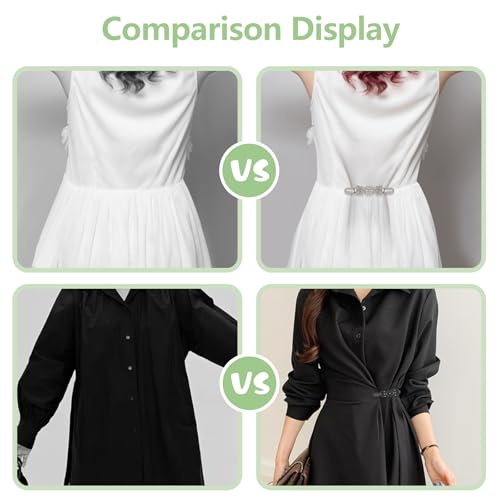 2 Pcs Sweater Clips Waist Cinch Clips Vintage Dress Clip Back Cinch Shawl Cardigan Collar Clip to Tighten Dress Pant Waist Tightener for Women(Classic)2