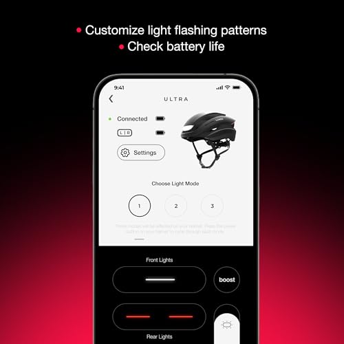 Foto von Lumos Ultra Smart-Helm | Fahrradhelm | Vorder- und Rücklicht (LED) | Blinker | Bremslichter | Bluetooth-Verbindung | Erwachsene: Herren, Damen (Charcoal Black, Größe: M-L)