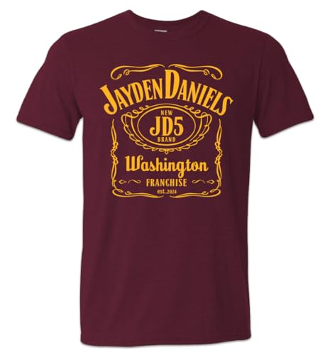 Jayden Daniels Tshirt Commanders Playoff Shirt JD5 Skins - (Burgundy Gold Large)