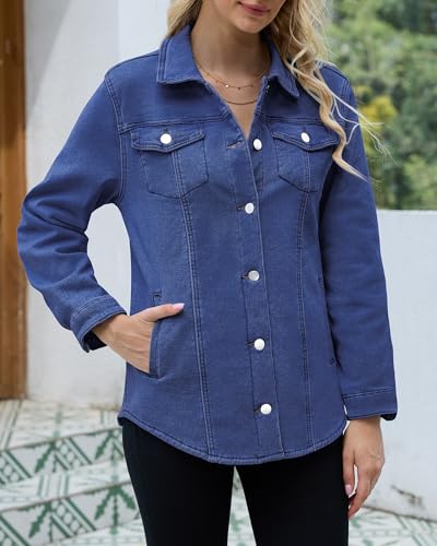 Sherpa Jacket Women Fleece Lined Denim Jacket Womens Jean Jacket Trendy Winter Coats3