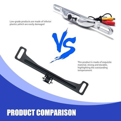 Image of Pack-1 Car Rear View Camera Bracket, Multifunctional Waterproof Durable Metal Vehicle License Plate Mount with Installation Tools, Universal Automotive Backup Camera Holder (Black)