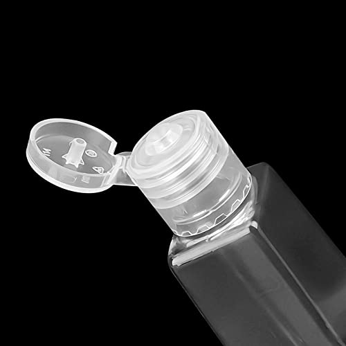 SOUJAP 100 PCS 30ml /1oz Empty Bottles with Flip Caps, Plastic Flip Cap Bottles, Clear Travel Refillable Containers for Water, Lotions, Shower Gel3