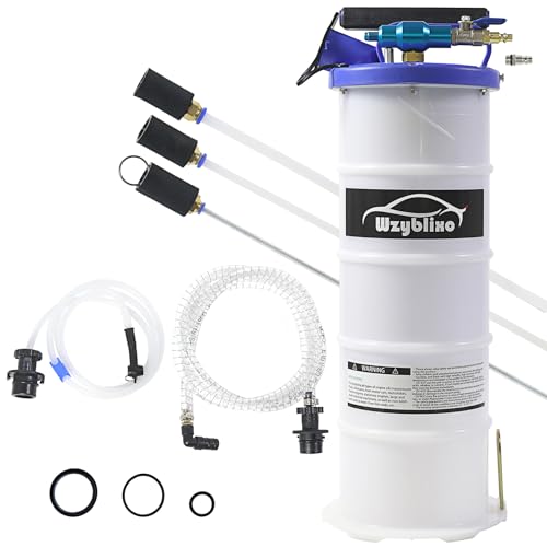 Wzyblixo Pneumatic/Manual Fluid Extractor 1.72 Gallon (6.5L) Oil Extractor Pump with Extended Oil Suction Hose and A Brake Bleeding Hose for Automotive Fluids Vacuum Evacuation